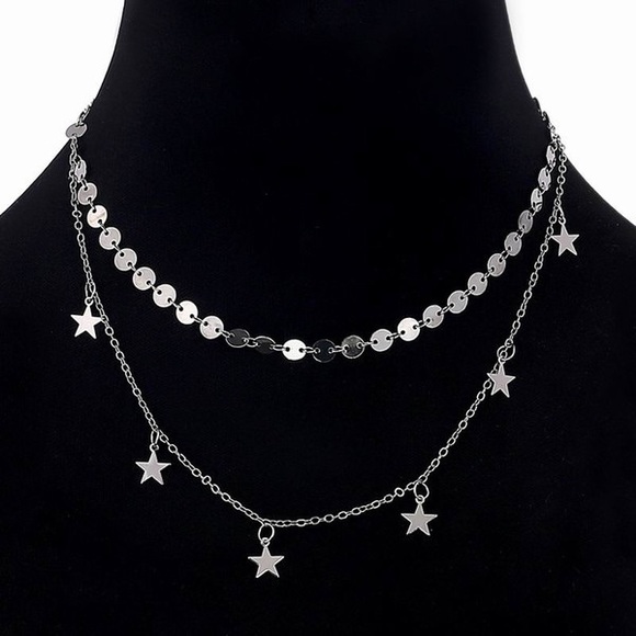 Silver Star Choker Necklace - Picture 2 of 5
